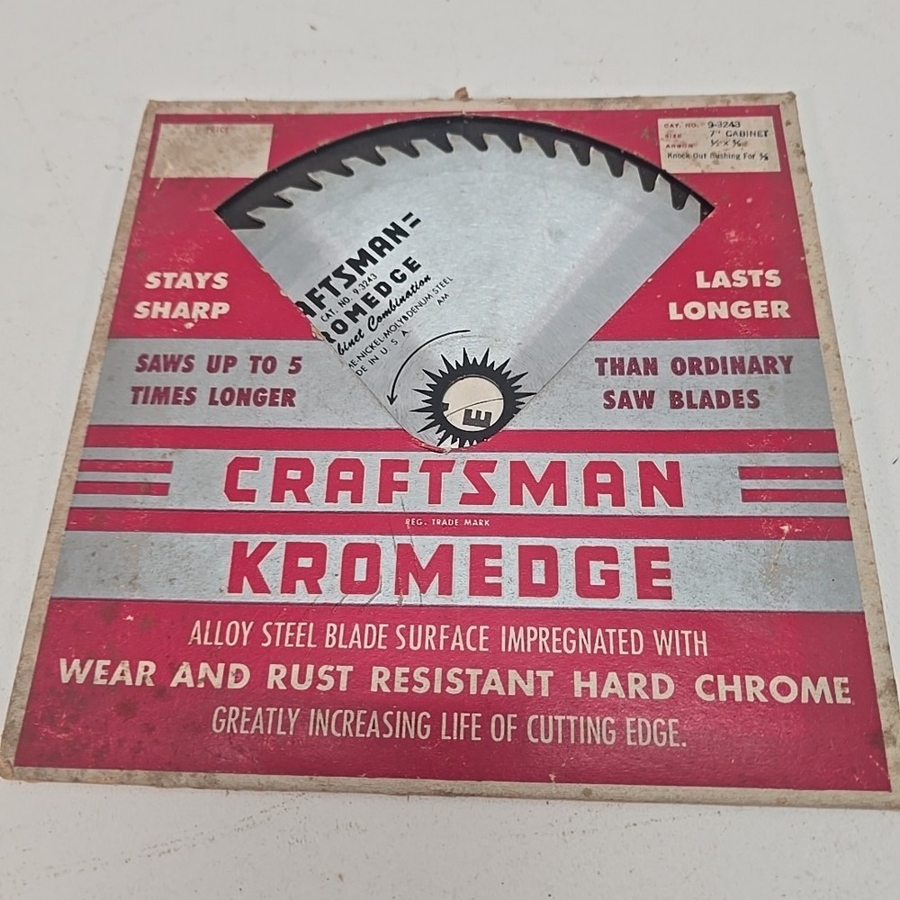 Vintage Craftsman 8" Cabinet Saw Blade No.9-3243 Kromedge  USA
